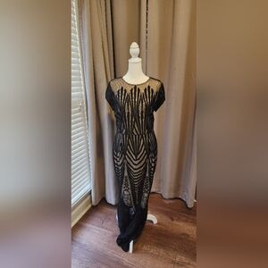 Joseph Ribkoff Black Sheer Evening Gown